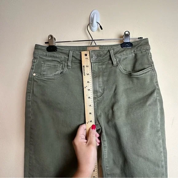 Driftwood Pants Colette Roads End Flannel Cuffs Green Jeans Women’s Size 28 - Picture 13 of 15